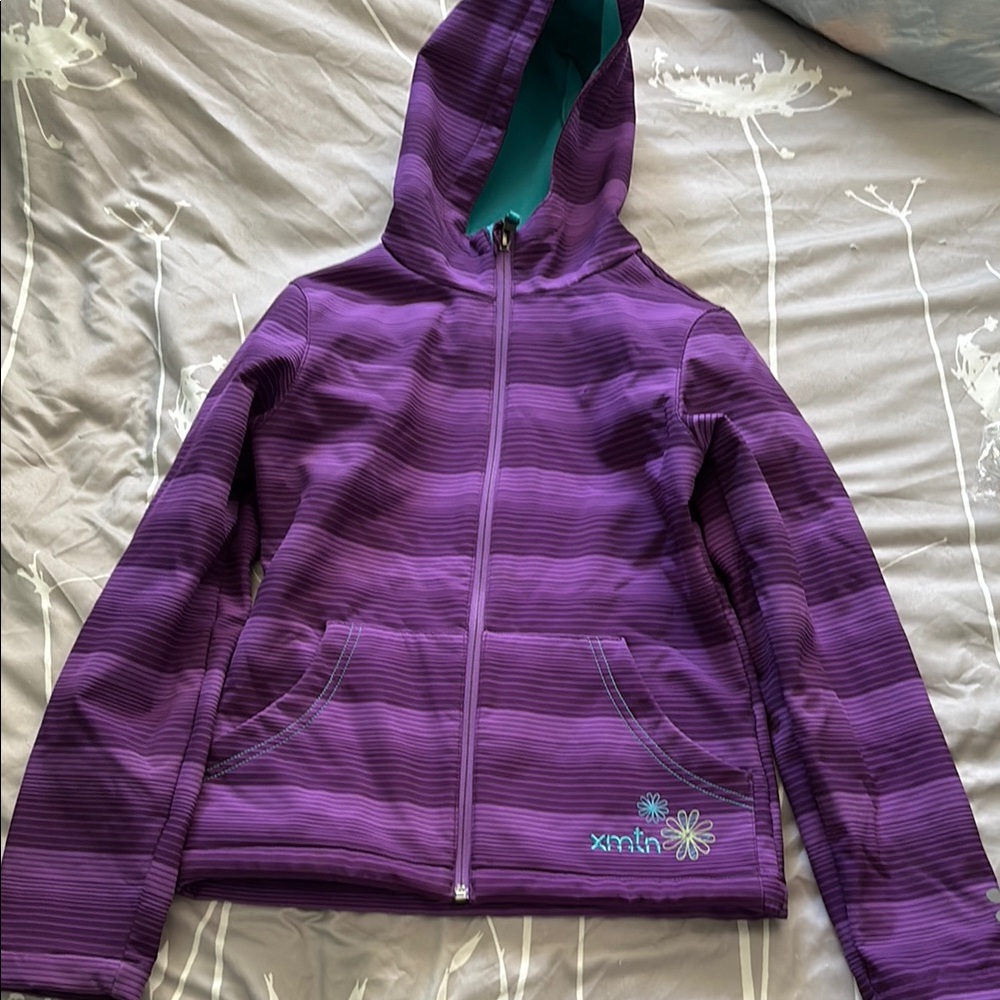Mountain Hardwear Purple Raincoat with Attached Hood
